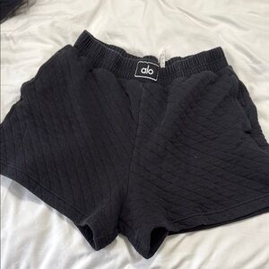 Alo Black Quilted Arena Shorts